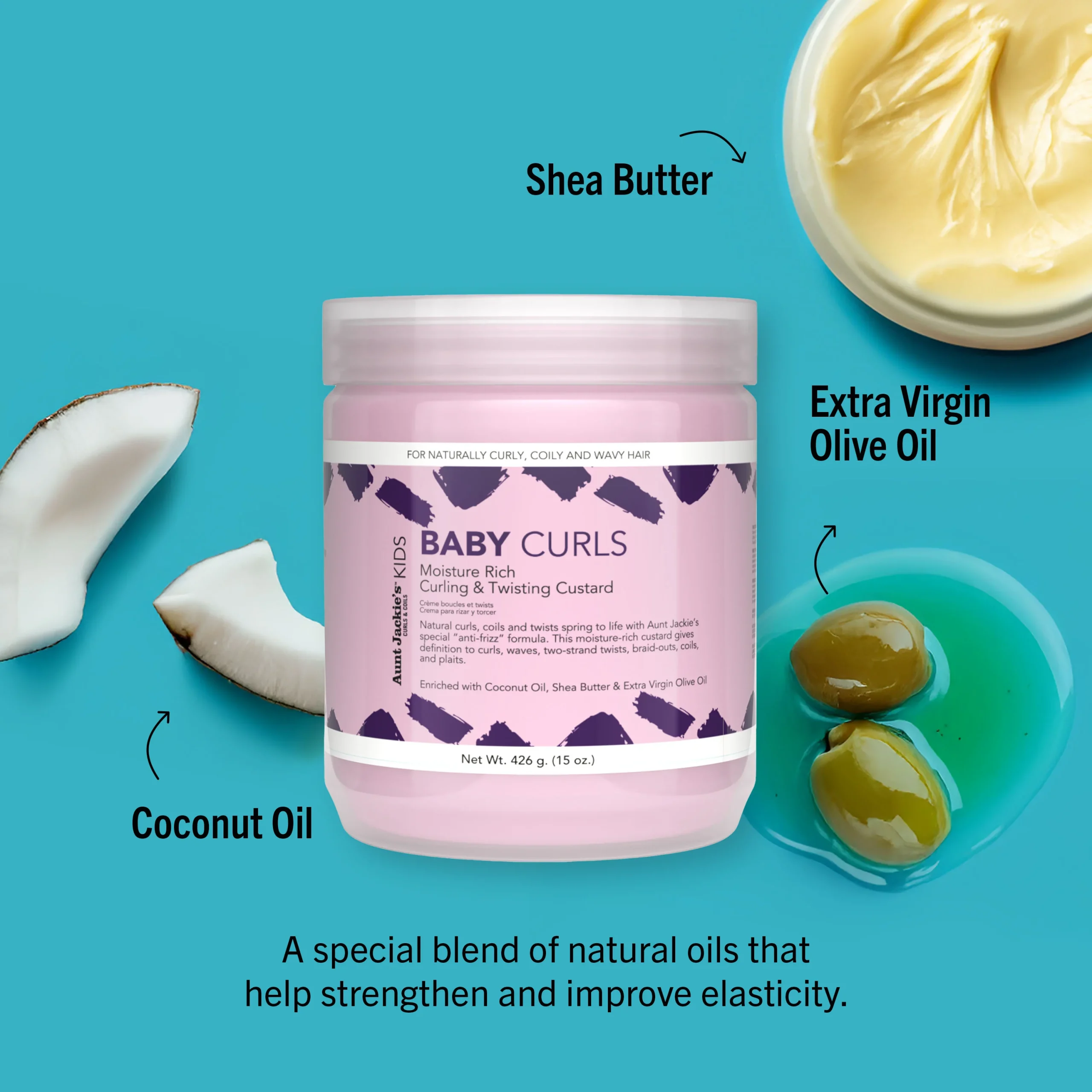 Aunt Jackie's Curls & Coils Baby Curls Moisture Rich Curling & Twisting Custard 426g - Image 3