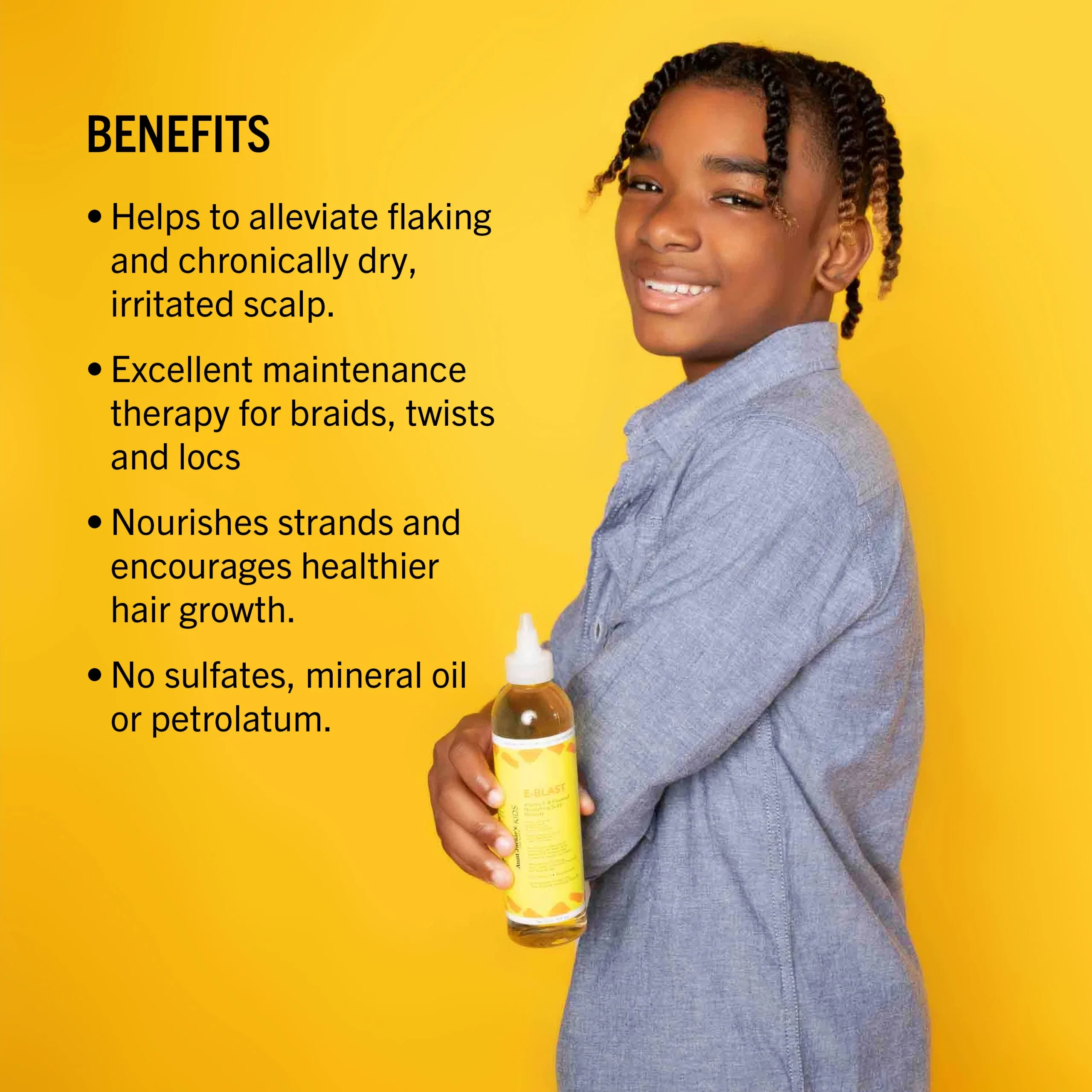 AUNTIE JACKIE'S Kids E-Blast Vitamin E & Flaxseed Nourishing Scalp Remedy 237ml - Image 3