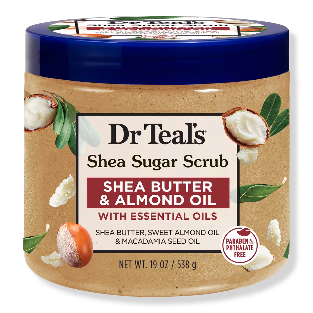 Dr Teal's Shea Sugar Body Scrub, Shea Butter with Almond Oil & Essential Oils