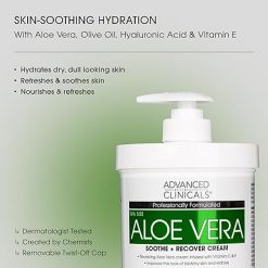Alternative view of Advanced Clinicals Aloe Vera Soothe + Recover Cream
