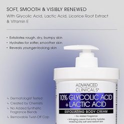 Alternative view of Advanced Clinicals 10% Glycolic + Lactic Acid Exfoliating Body Cream
