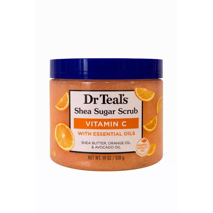 Dr Teal's shea sugar scrub vitamin c with shea butter, orange and avocado oil 538g