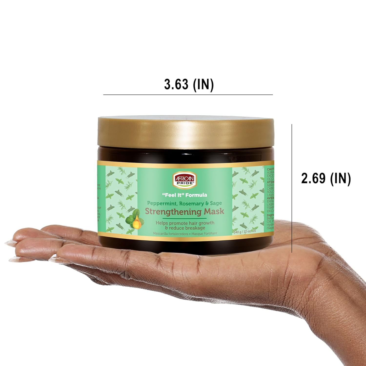 African Pride Hair Strengthening Mask Treatment with Peppermint, Rosemary & Sage 340g - Image 2