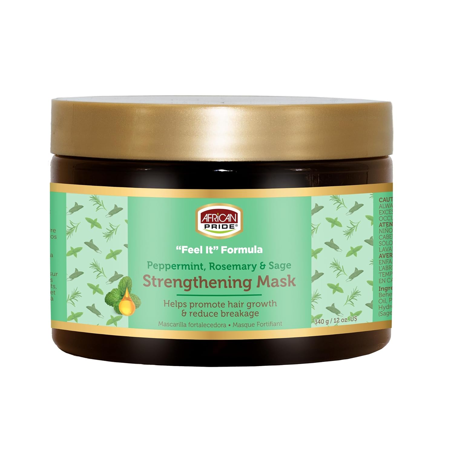 African Pride Hair Strengthening Mask Treatment with Peppermint, Rosemary & Sage 340g