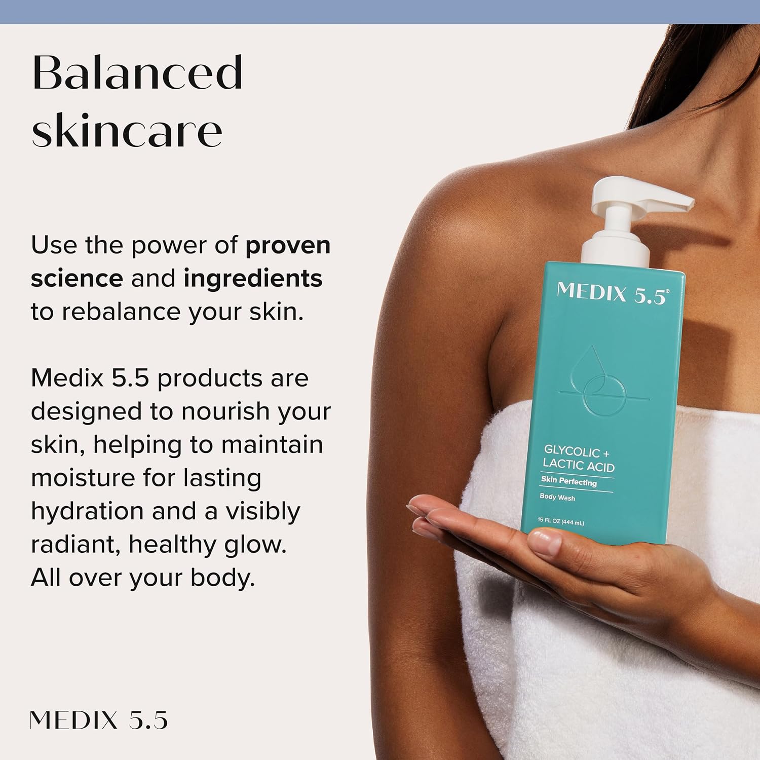 Medix 5.5 Glycolic Acid + Lactic Acid Exfoliating Body Wash - Image 4