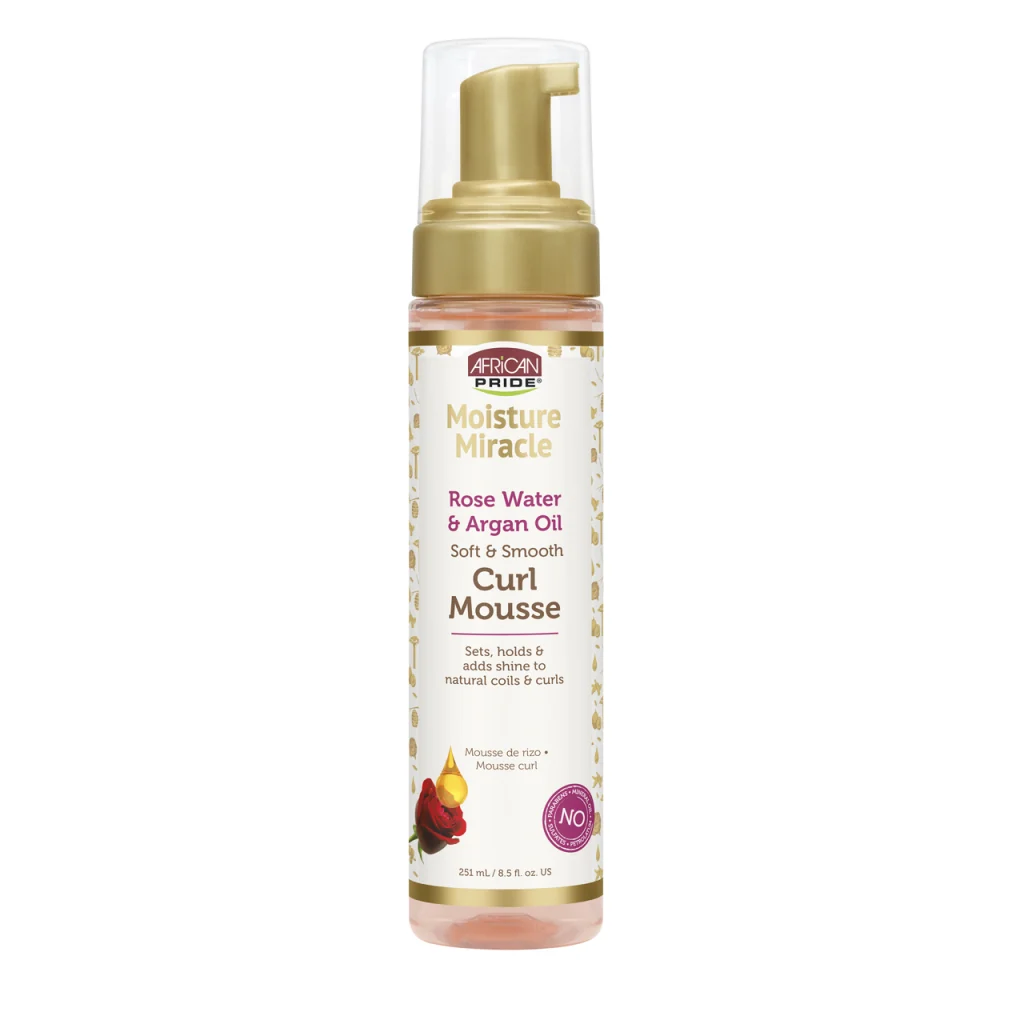 African Pride Moisture Miracle Rose Water & Argan Oil Curl Mousse 251ml