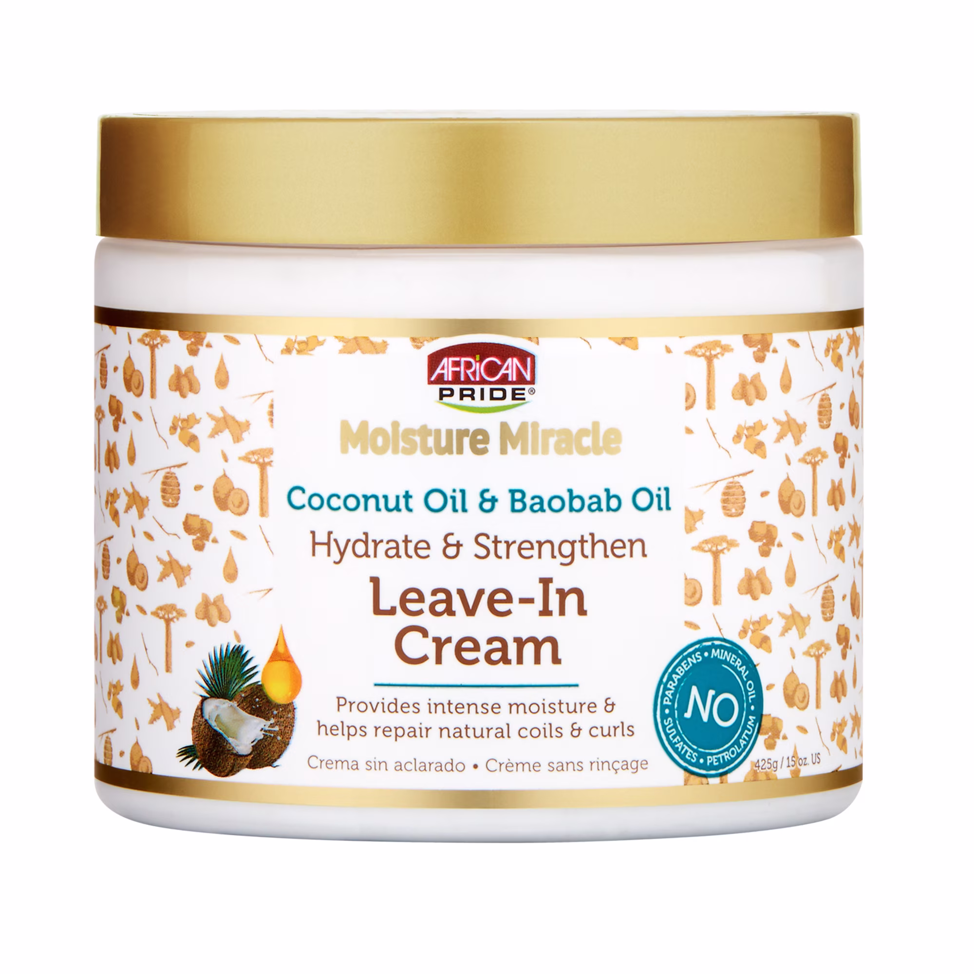 African Pride Moisture Miracle Coconut Oil & Baobab Oil Leave-In Cream
