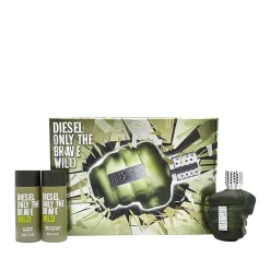 Diesel Only The Brave Wild Gift Set 75ml EDT + 50ml Aftershave Balm + 50ml Shower Gel