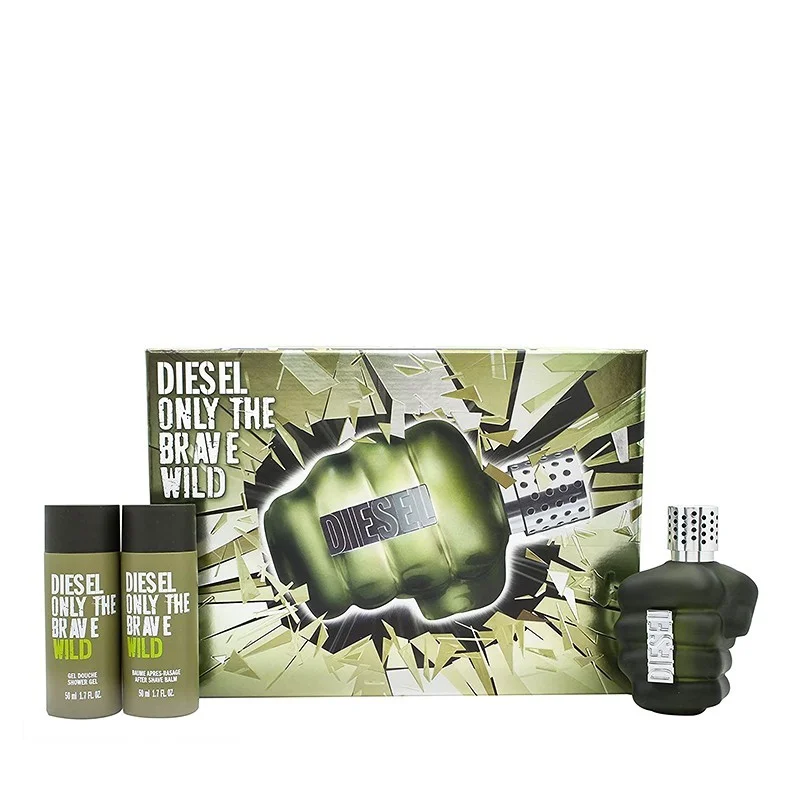 Diesel Only The Brave Wild Gift Set 75ml EDT + 50ml Aftershave Balm + 50ml Shower Gel