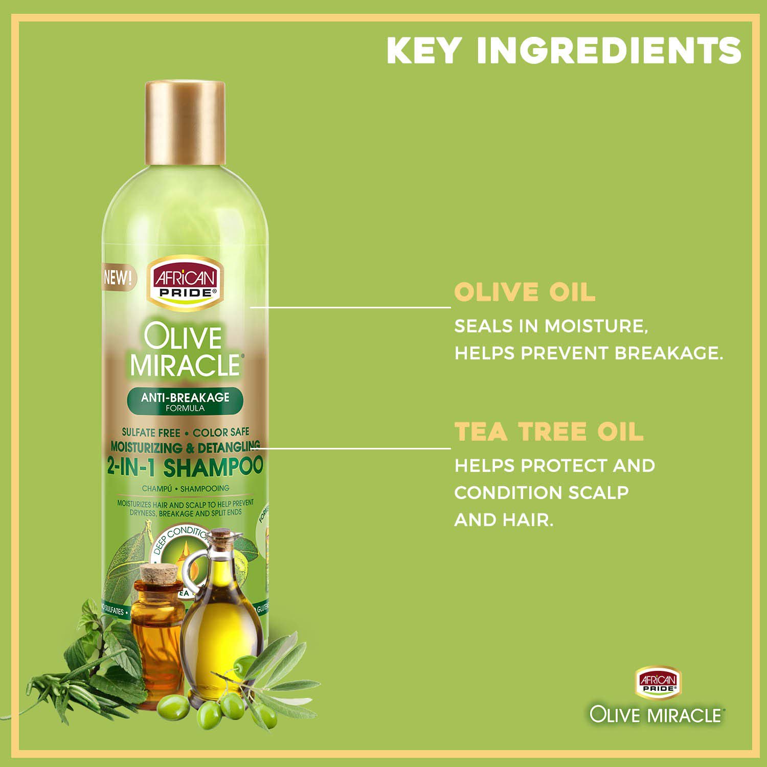 African Pride Olive Miracle 2-in-1 Shampoo 355ml - Image 3