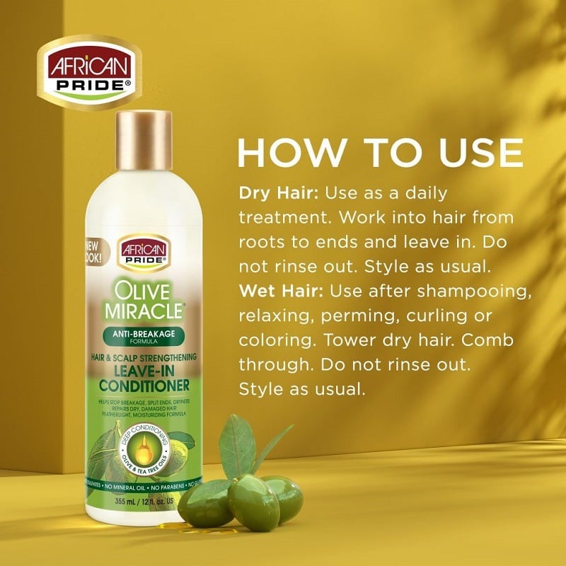 African Pride Olive Miracle Leave In Conditioner 355 ml - Image 3